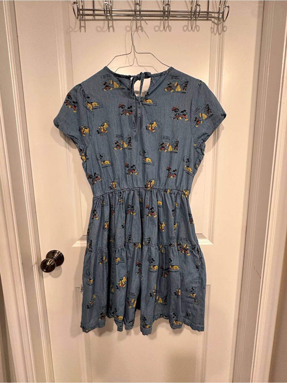 Her Universe Denim Mickey, Minnie Mouse & Pluto Print Dress with Pockets, S, EUC - Picture 3 of 6